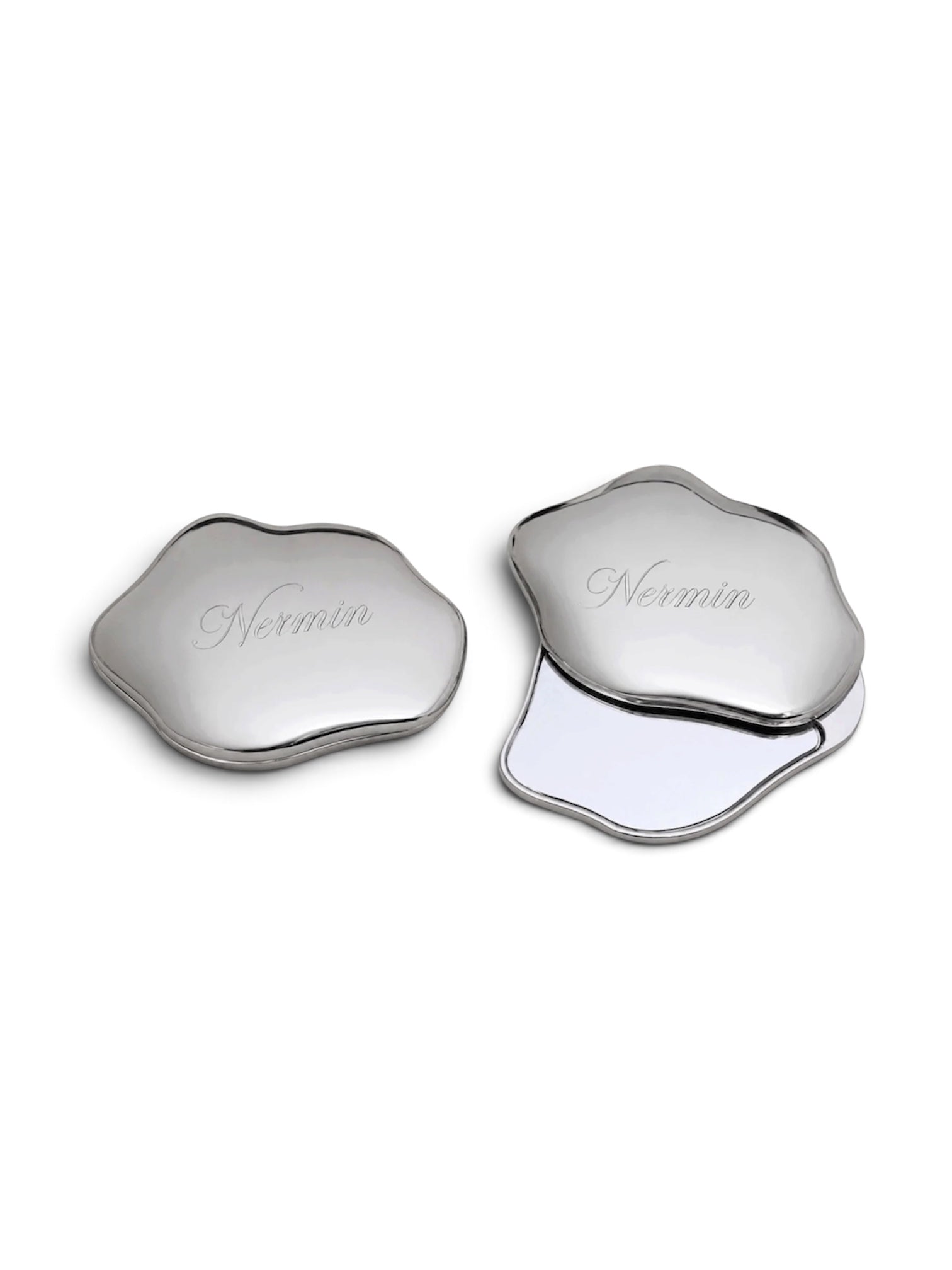 Cloud Silver Compact Mirror